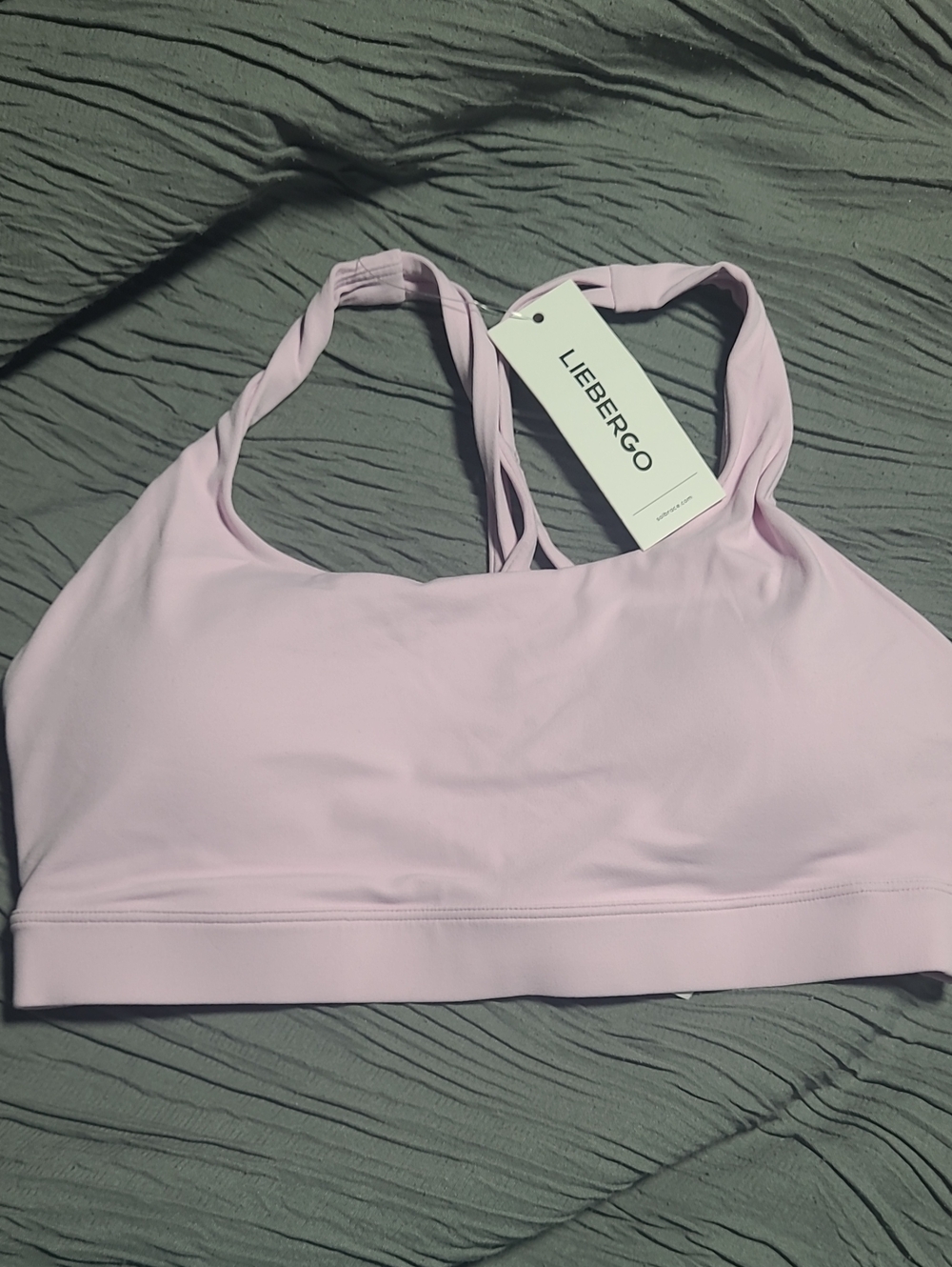 Liebergo Light Pink Twist-Strap Sports Bra